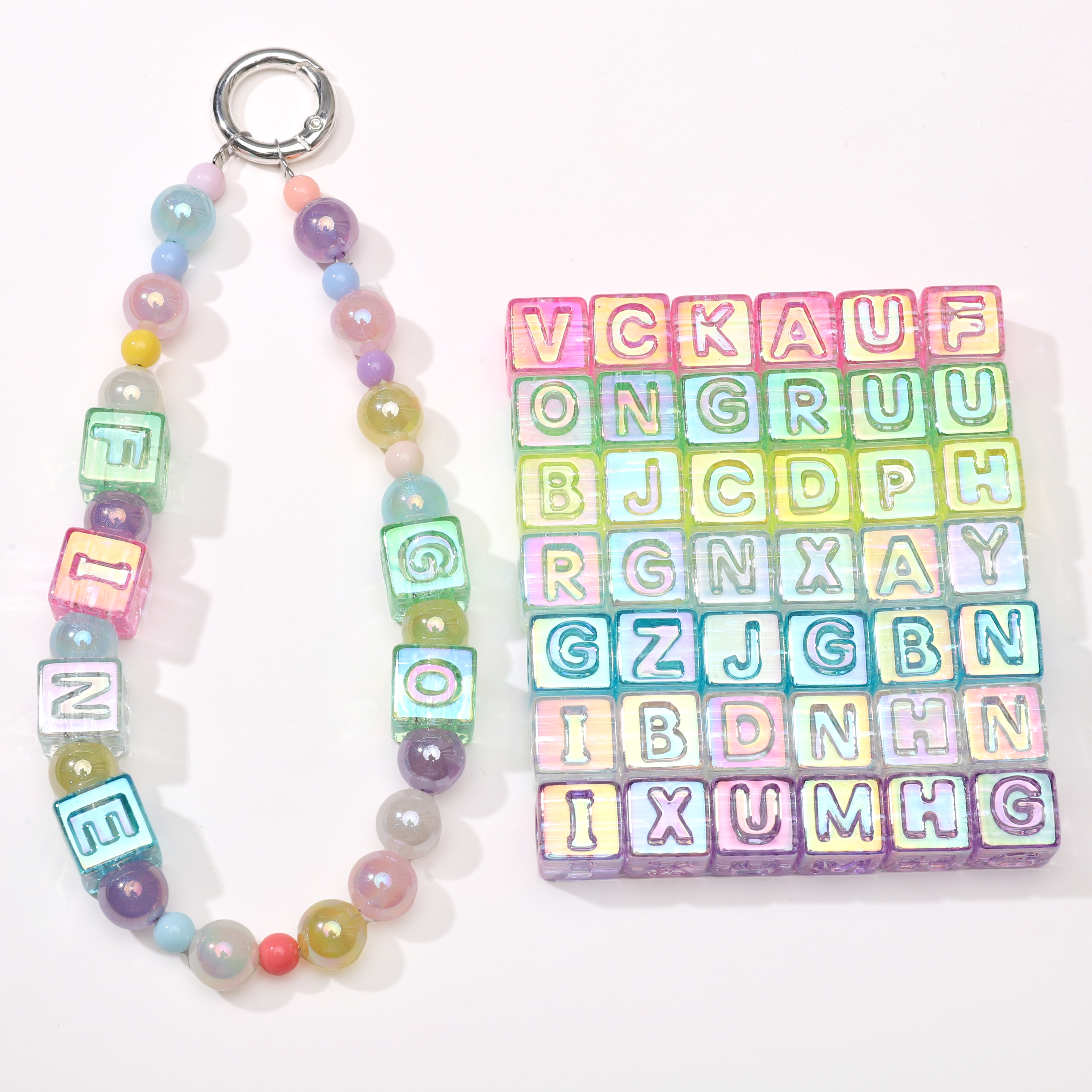 Jewelry Making Party - 10Pcs beading Colorful Clear Letter Beads