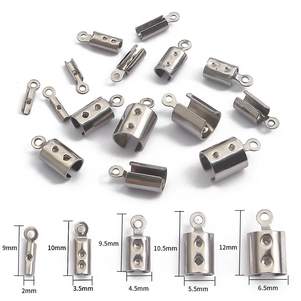 Jewelry Making Material - 30pcs/lot Stainless Steel leather Cord Crimp