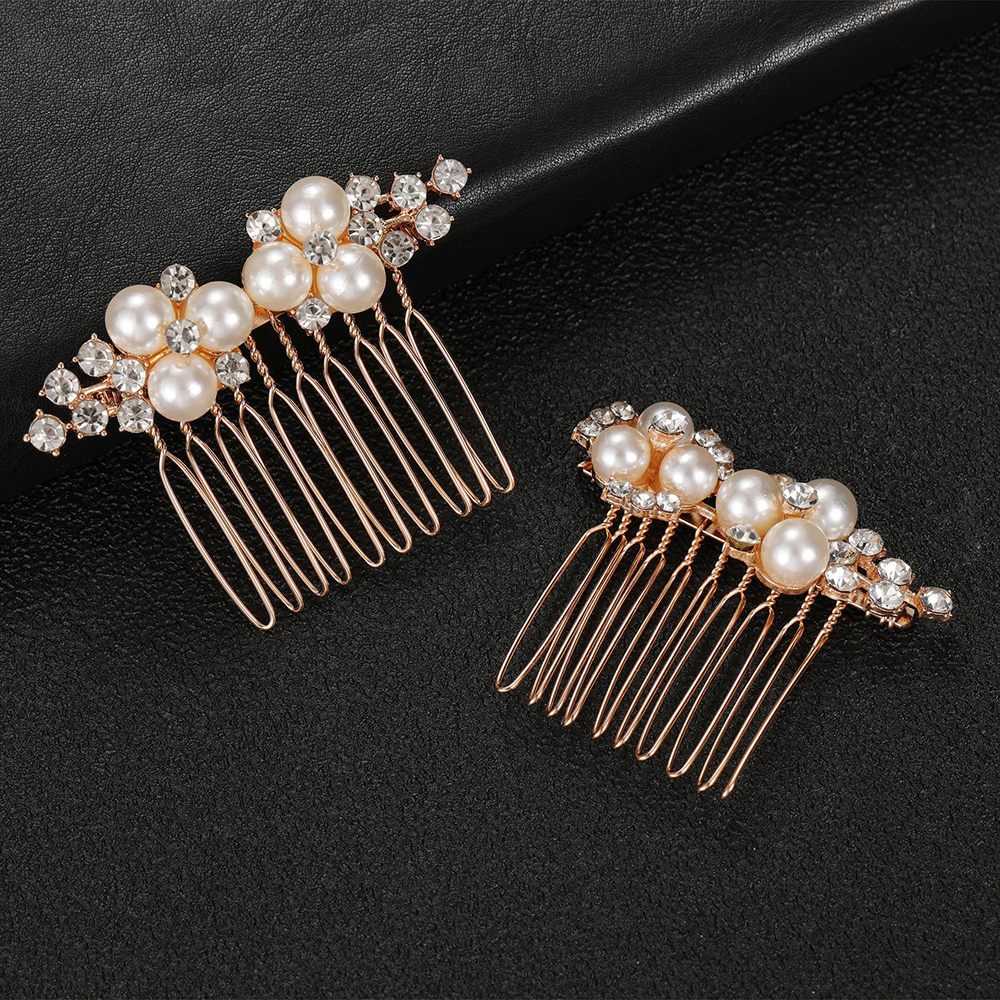 Jewelry Making Party - 2Pcs Simple Wedding Hair Combs Artificial