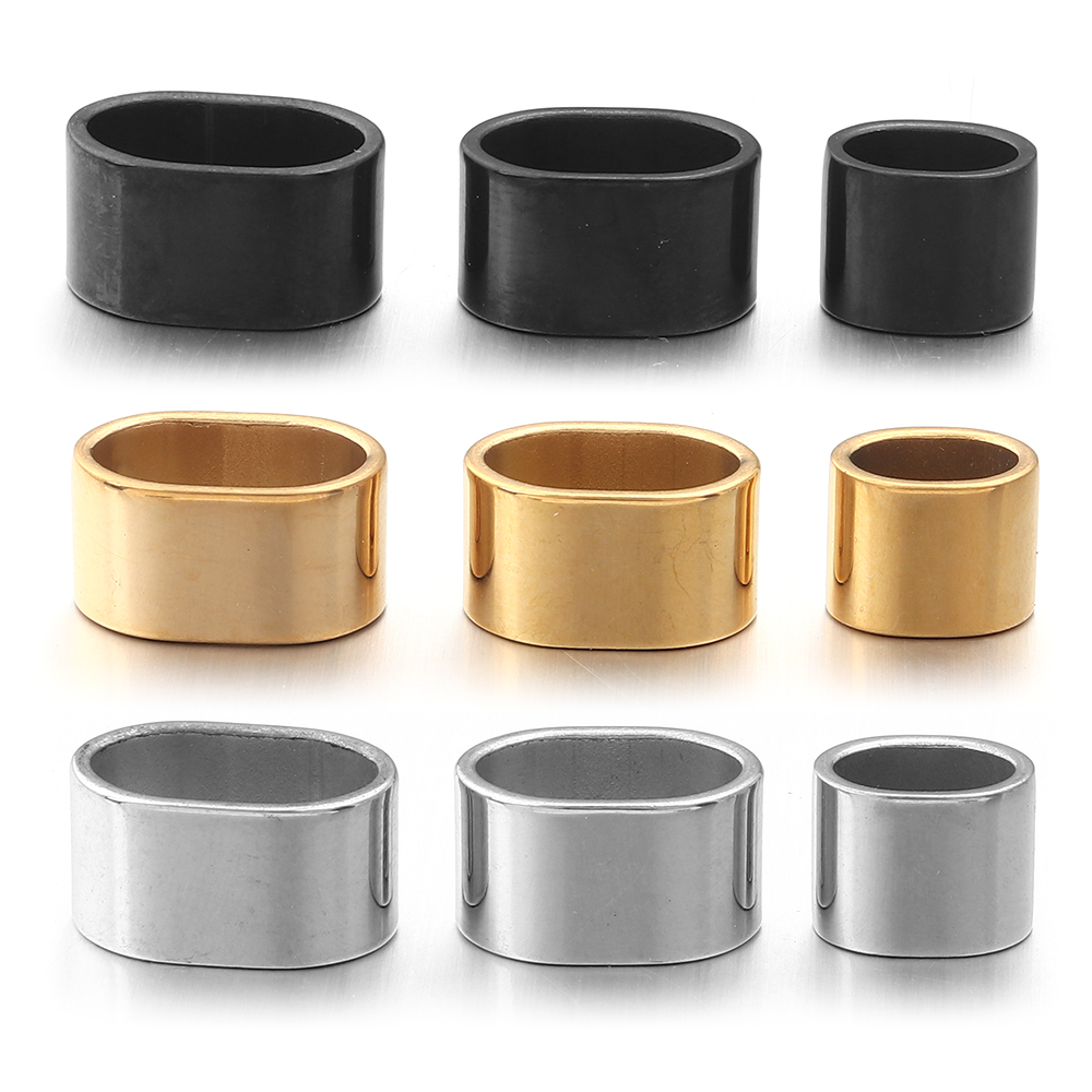 Jewelry Making Material - 6pcs Flat Stainless Steel Tube Slider