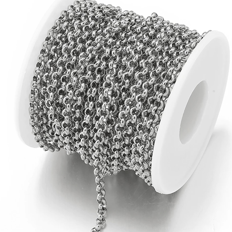 Jewelry Making Material - 1 Meter Stainless Steel Round Rolo