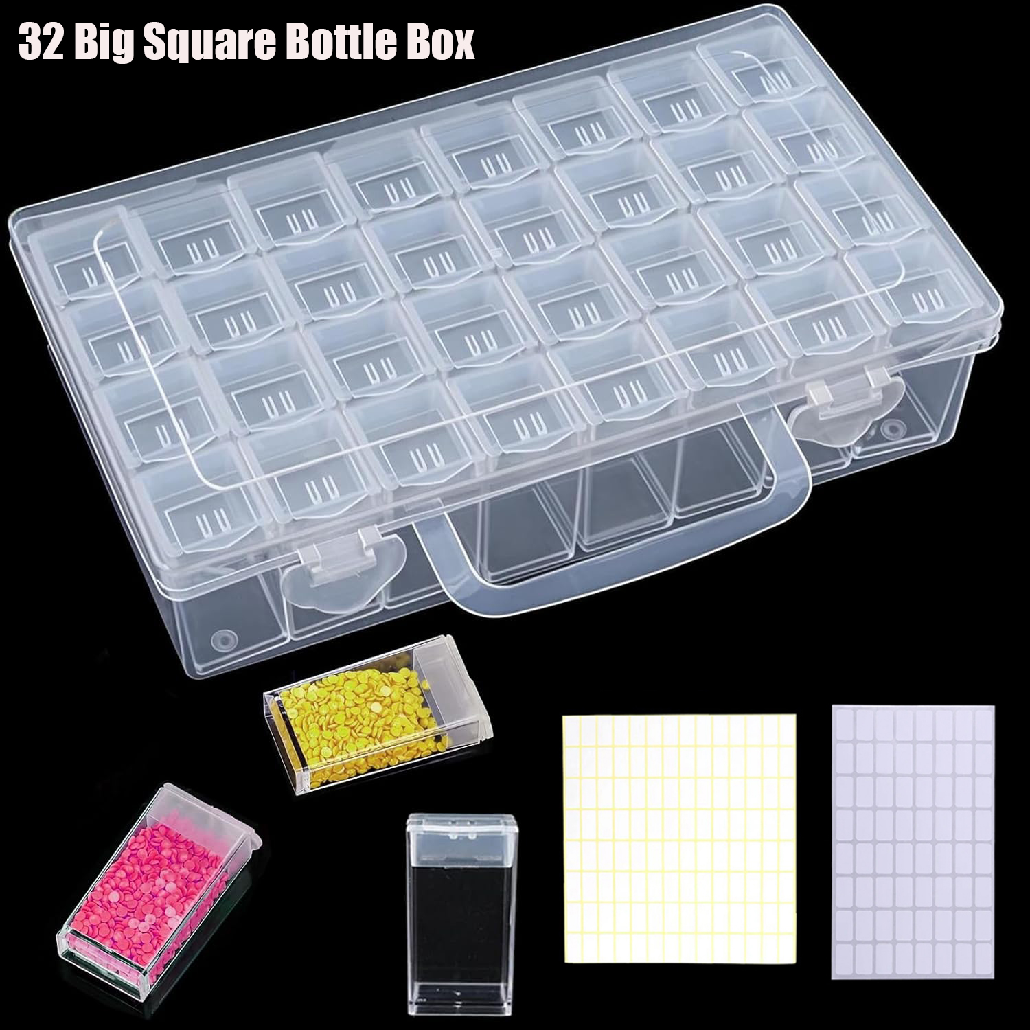 Bead Organizer Tray - 32/64 Slots Diamond Painting Storage Containers,