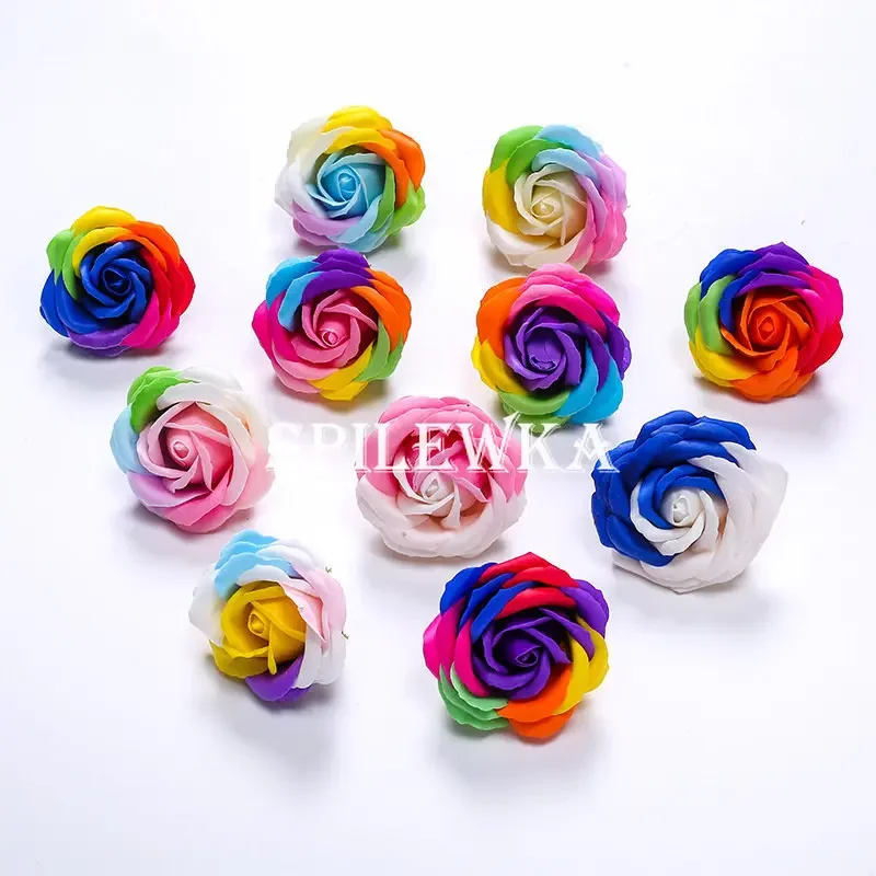 Jewelry Making Party - Spilewka 6X7cm Colorful Rose Artificial Flower