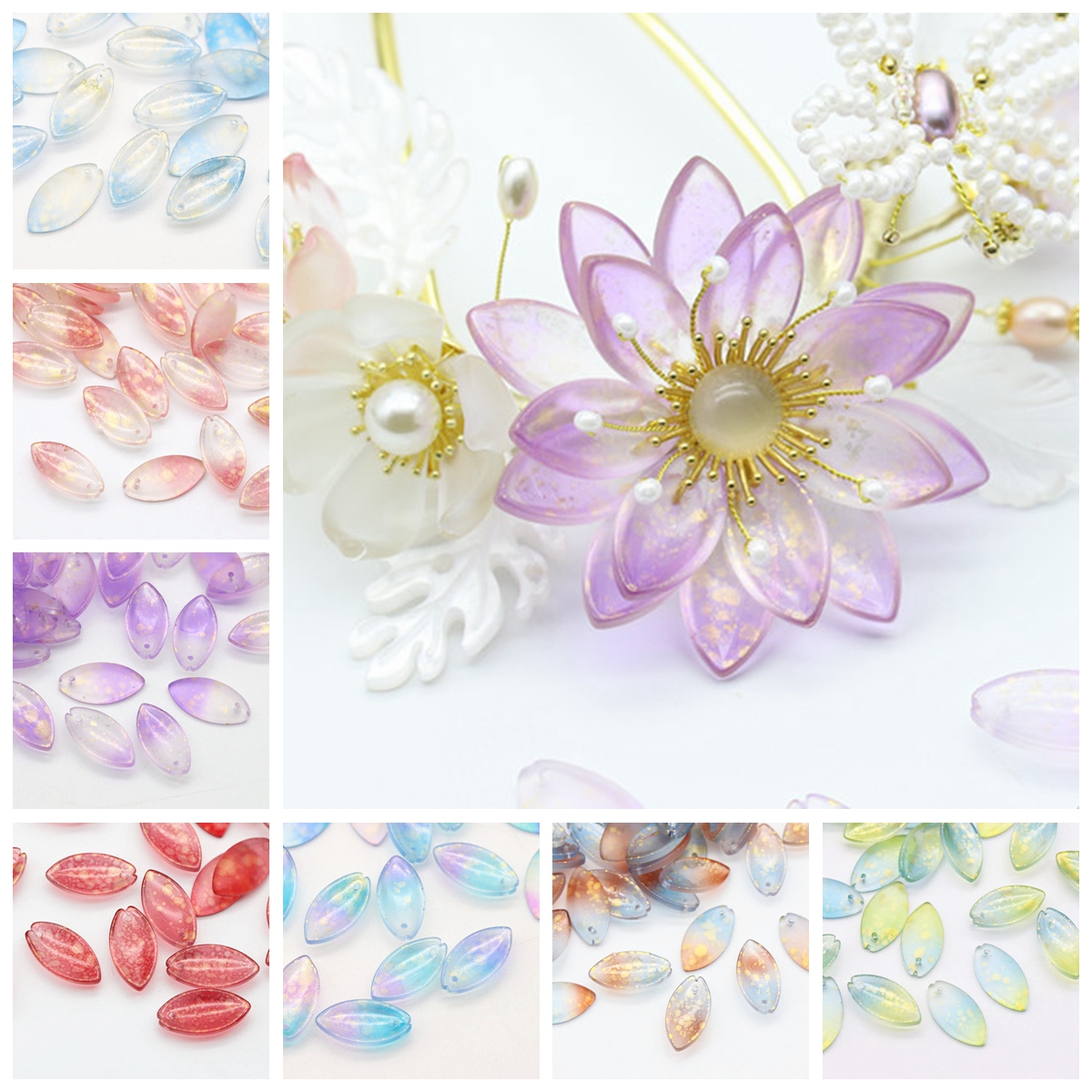 10pcs 20x10mm Petal Lampwork C - Jewelry Making Drill ulasan dan harga