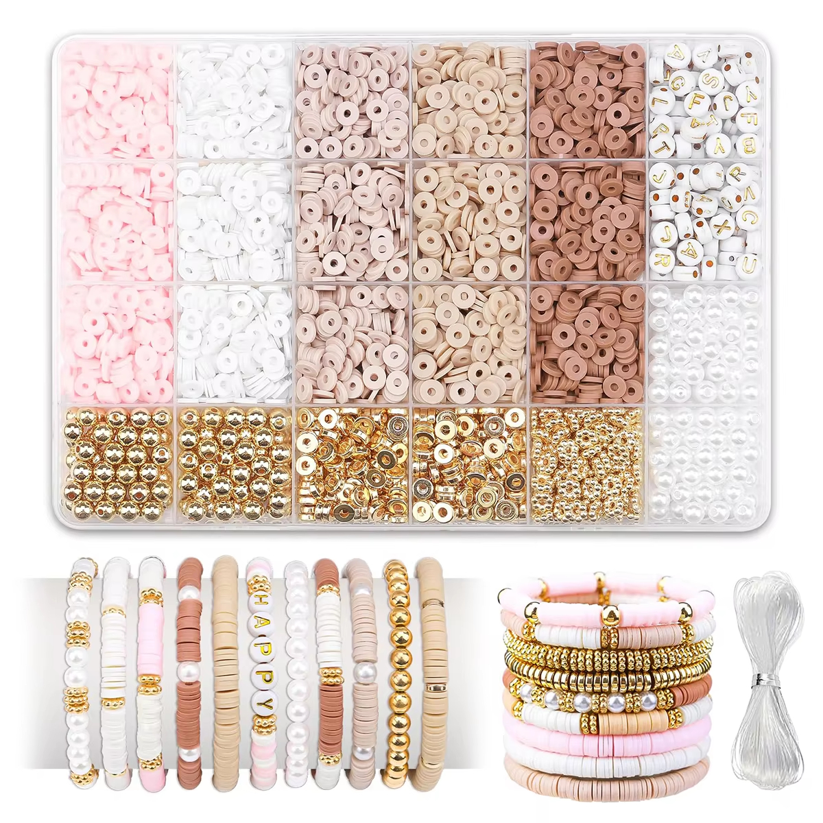 1970pcs light pink clay bead s - Jewelry Making In Clay ulasan dan harga