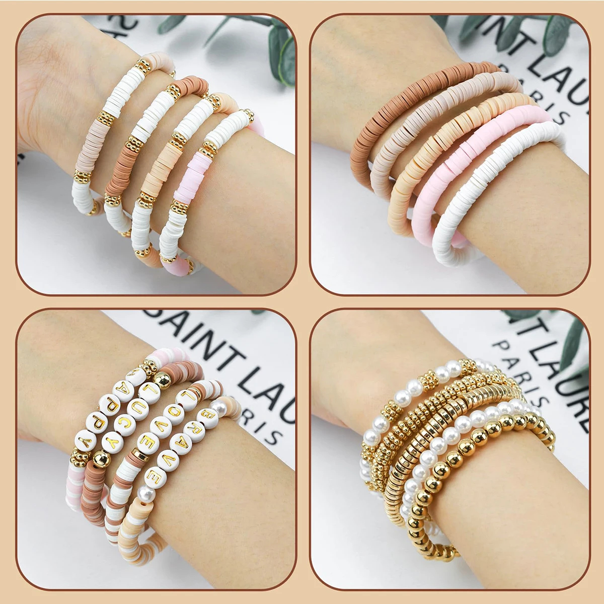 1970pcs light pink clay bead s - Jewelry Making In Clay ulasan dan harga