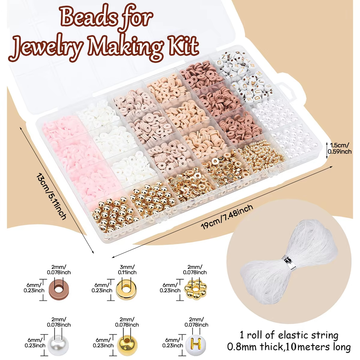 1970pcs light pink clay bead s - Jewelry Making In Clay ulasan dan harga