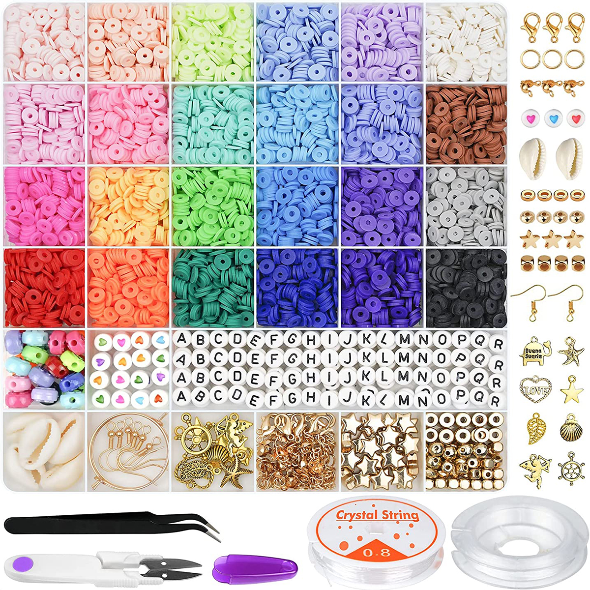 6000 Pcs 24 Colors Flat Round  - Jewelry Making In Clay ulasan dan harga