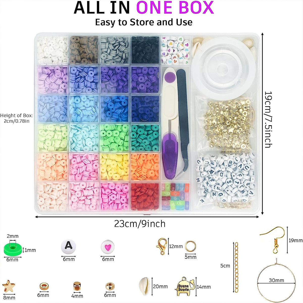 6000 Pcs 24 Colors Flat Round  - Jewelry Making In Clay ulasan dan harga