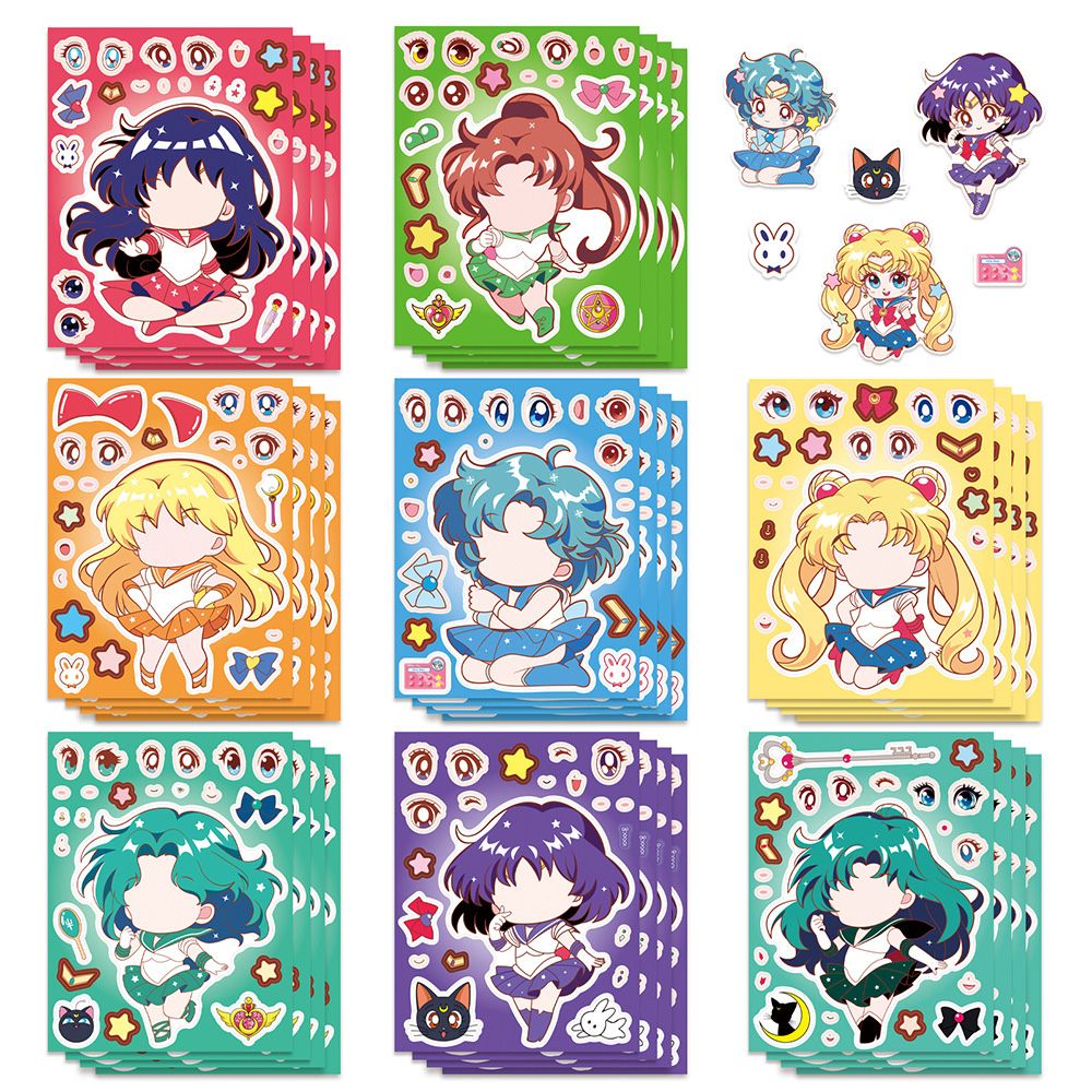 8/16PCS Sailor Moon Face-Chang - Jewelry Making Party ulasan dan harga
