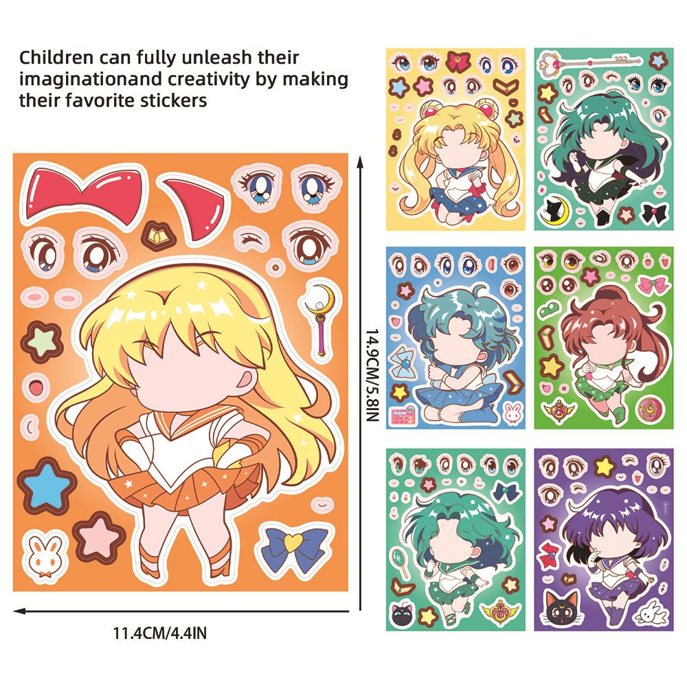 8/16PCS Sailor Moon Face-Chang - Jewelry Making Party ulasan dan harga