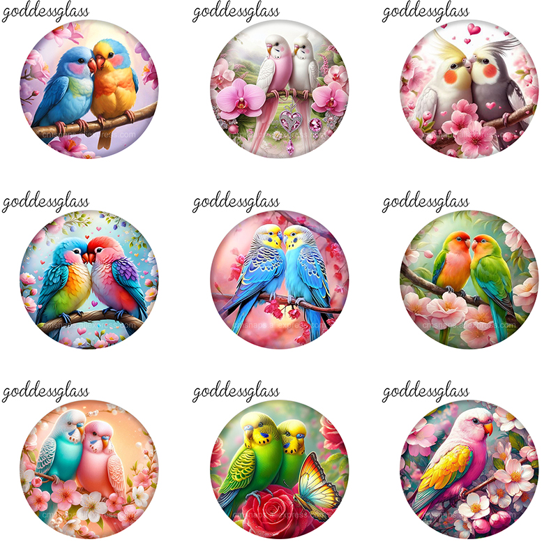 Parrot Couple on Flower Tree L - Jewelry Making For Couples ulasan dan harga
