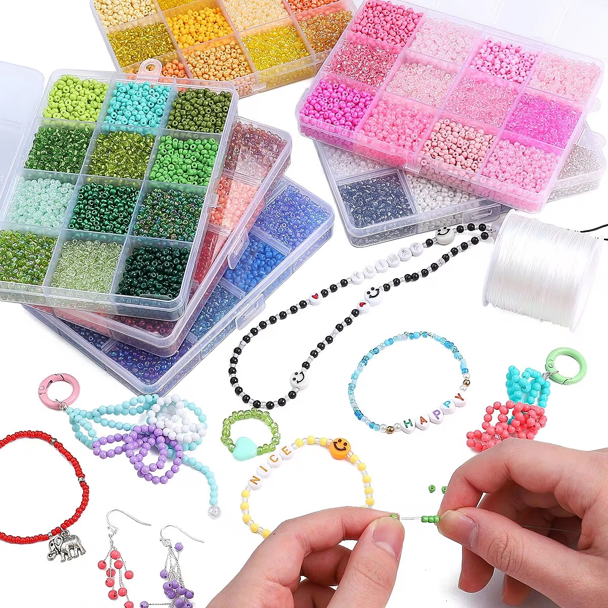 3600pcs 3mm Glass Seed Beads,  - Bead Organizer Tray ulasan dan harga