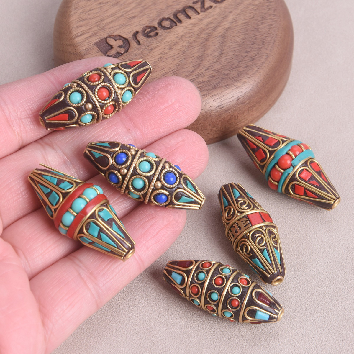 1pcs Bicone Oval Shape 38x15mm - Jewelry Making In Clay ulasan dan harga