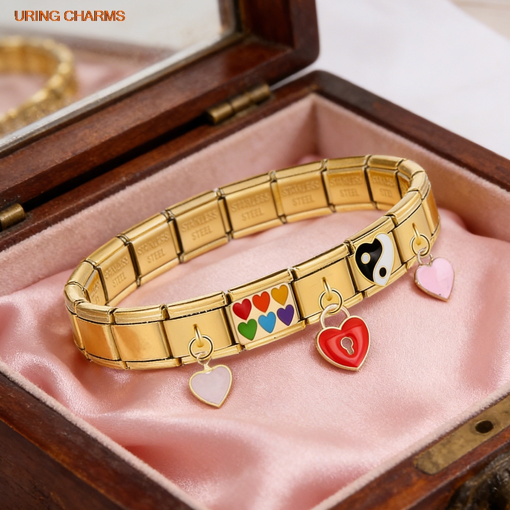 URING Elastic Charm Gold Color - Jewelry Making For Couples ulasan dan harga