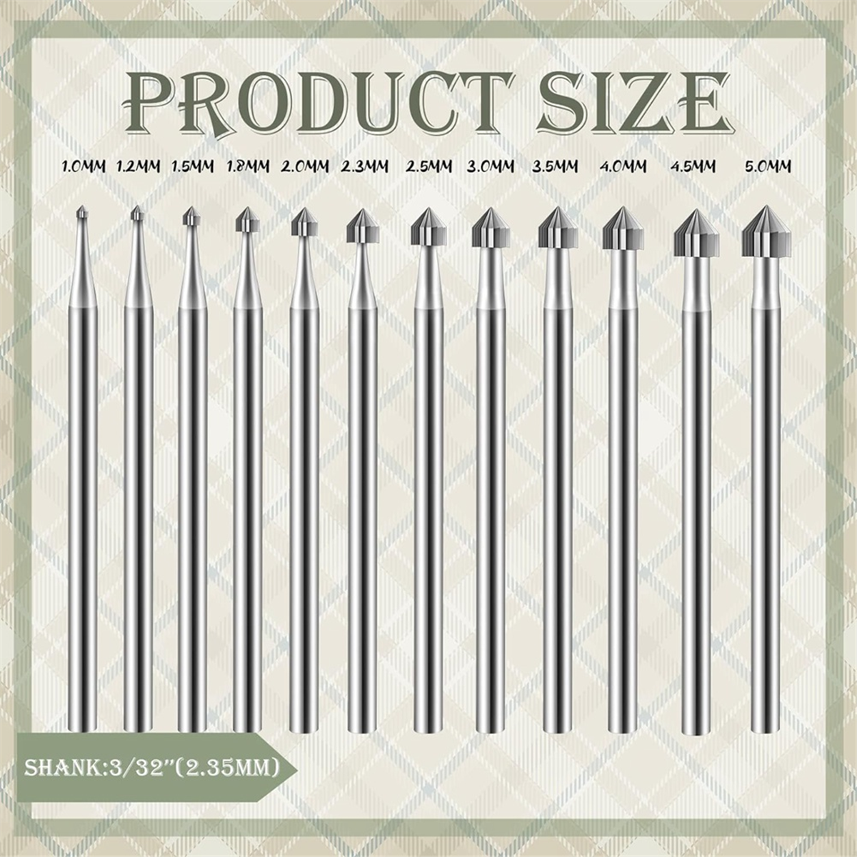 URAZL 12Pc Cylinder Cone Shape - Jewelry Making Drill ulasan dan harga