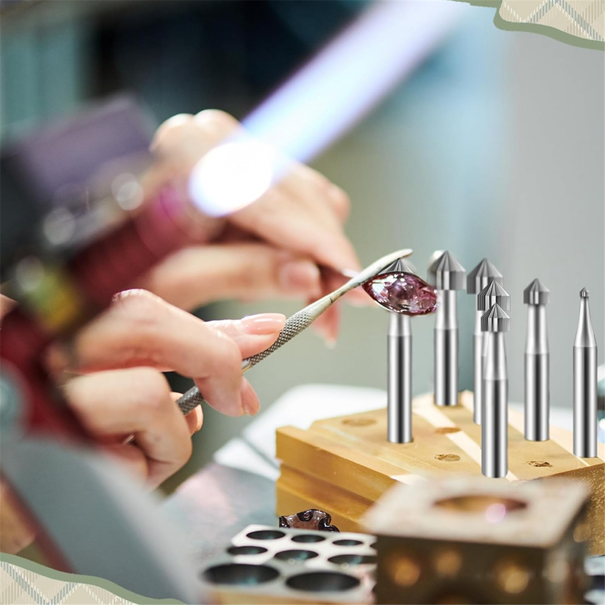URAZL 12Pc Cylinder Cone Shape - Jewelry Making Drill ulasan dan harga