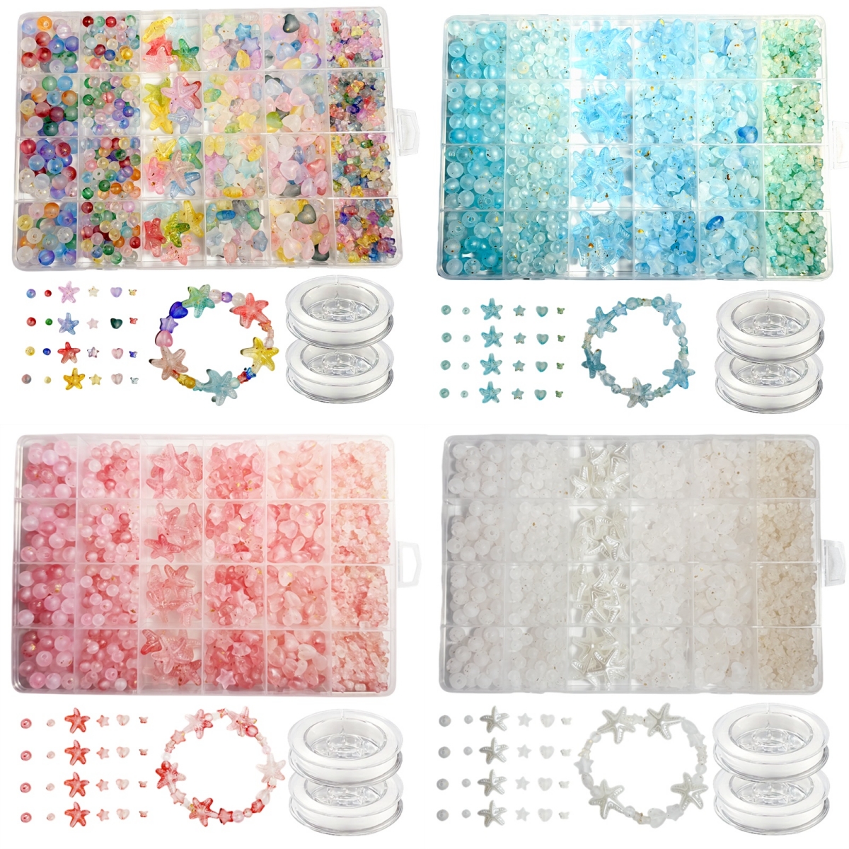 7-19mm825pcs Matte gradient lo - Bead Organizer Tray ulasan dan harga