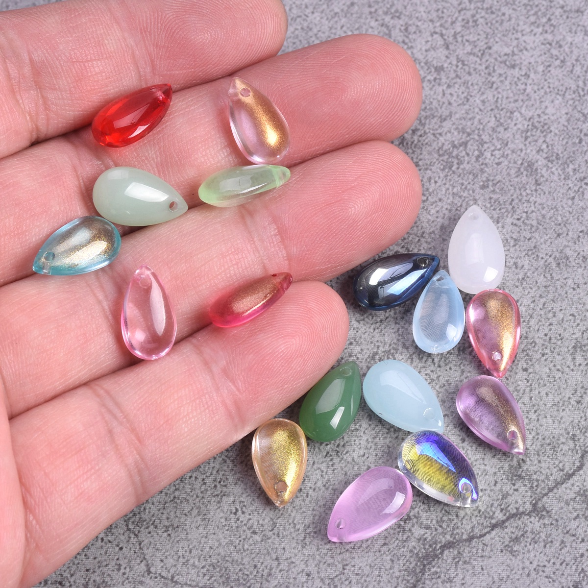20pcs 14x8mm Teardrop Shape Cr - Jewelry Making Drill ulasan dan harga
