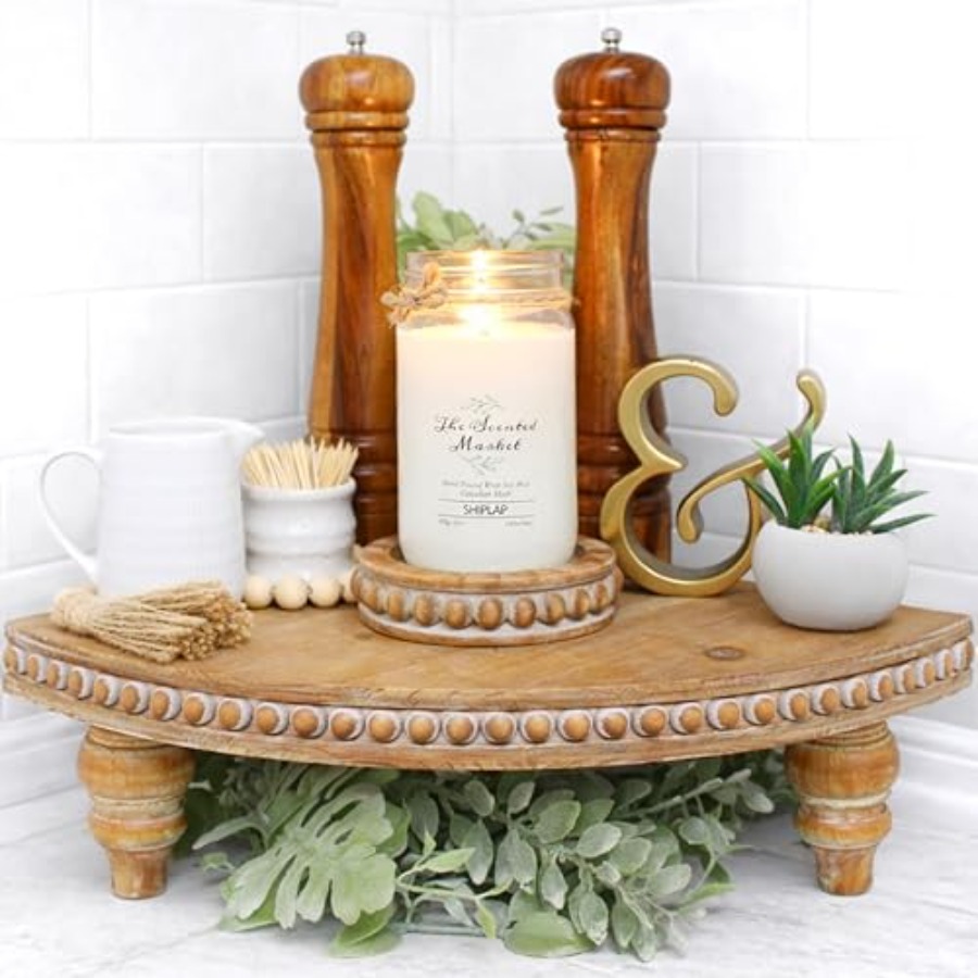 Farmhouse Corner Shelf Stand [ - Bead Organizer Tray ulasan dan harga
