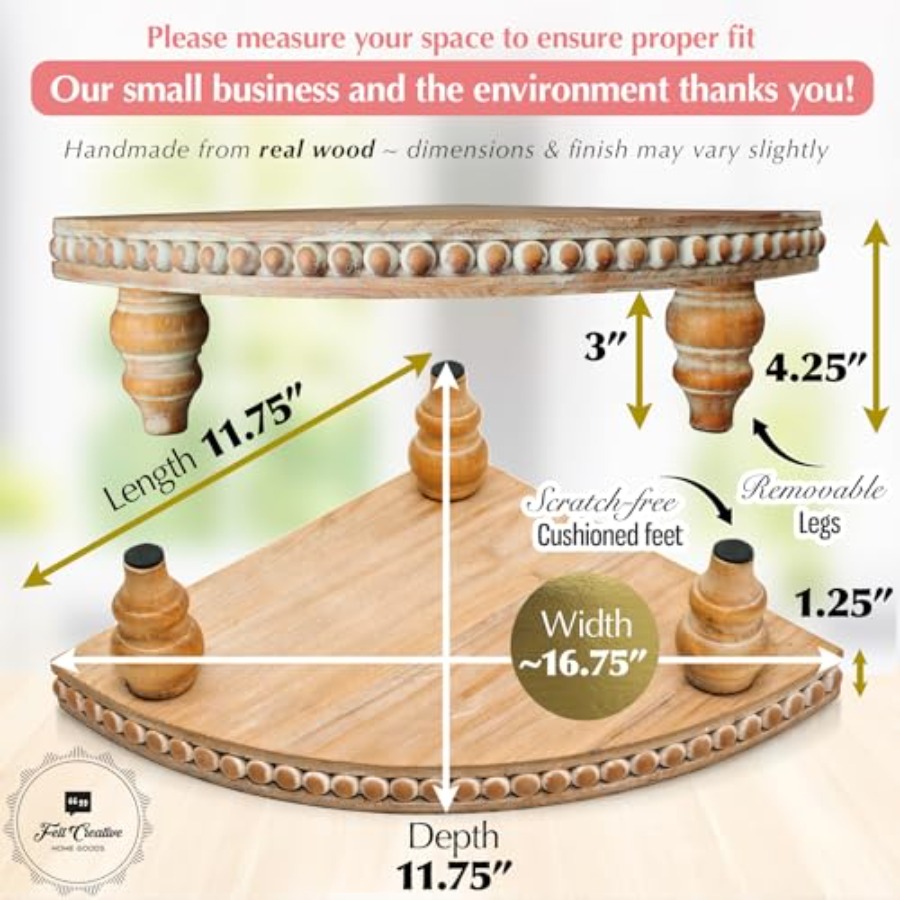 Farmhouse Corner Shelf Stand [ - Bead Organizer Tray ulasan dan harga