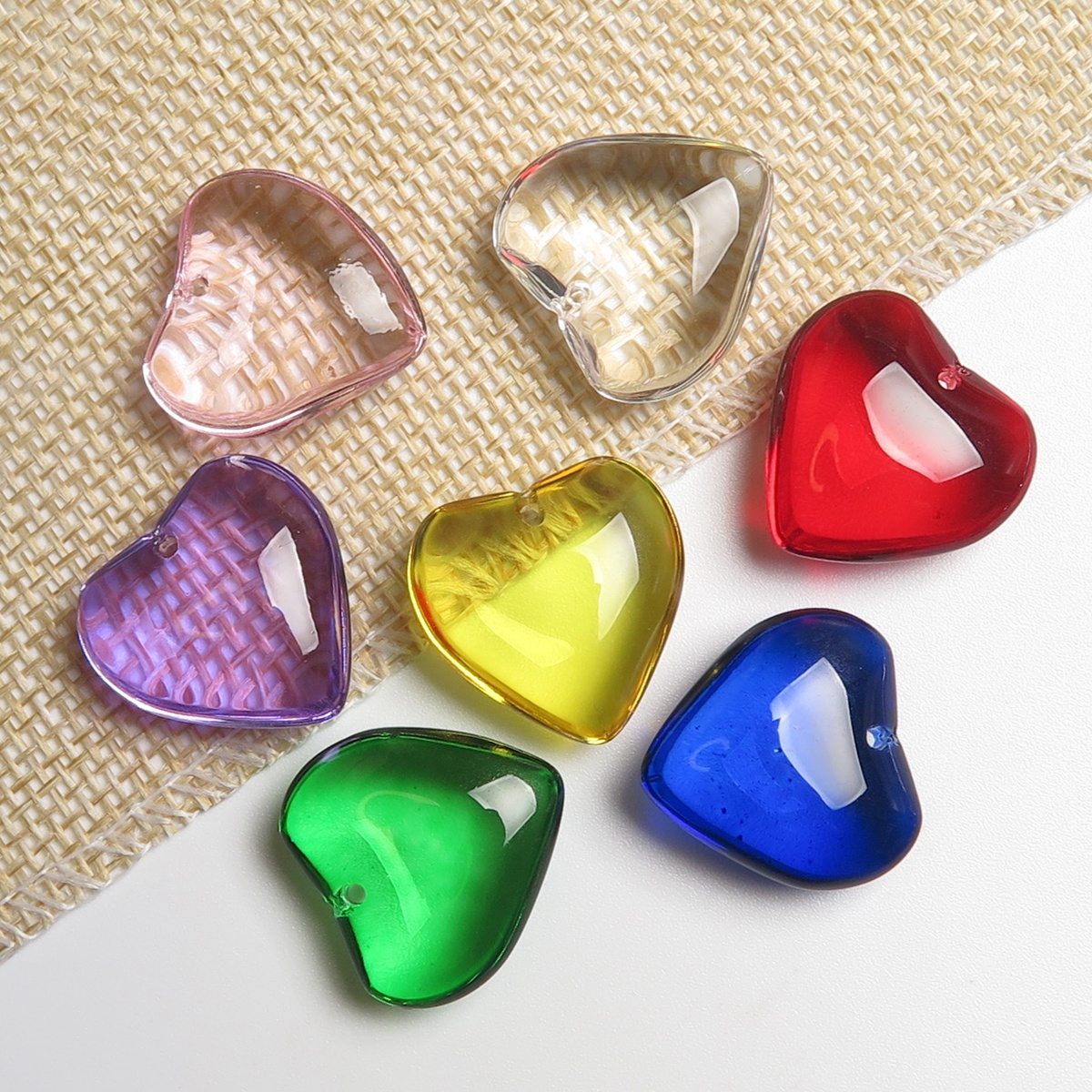 20mm 5pcs Heart Shape Glossy C - Jewelry Making Drill ulasan dan harga