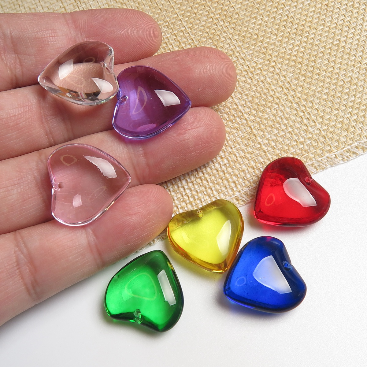 20mm 5pcs Heart Shape Glossy C - Jewelry Making Drill ulasan dan harga