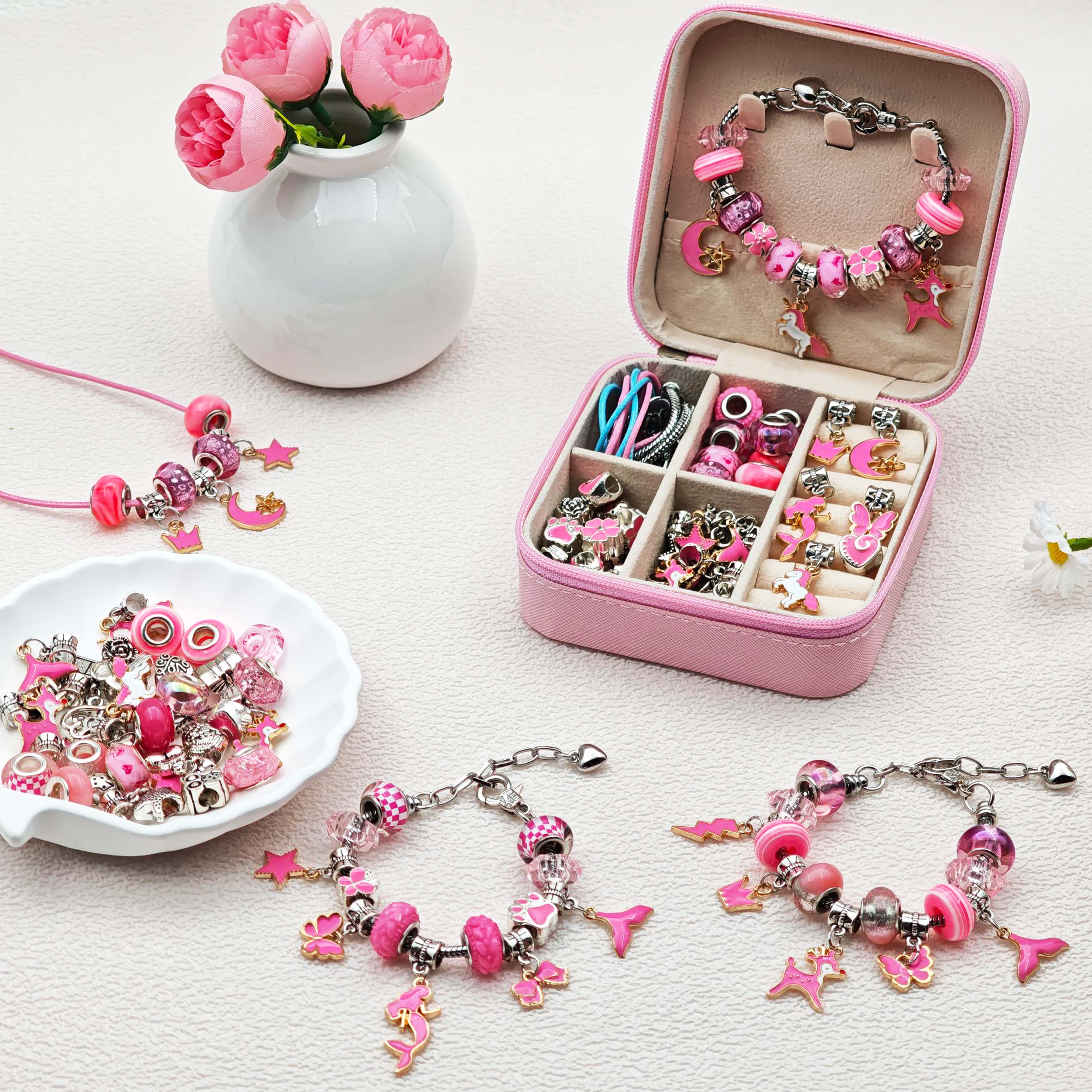 68pcs pink beaded jewelry set, - Bead Organizer Tray ulasan dan harga