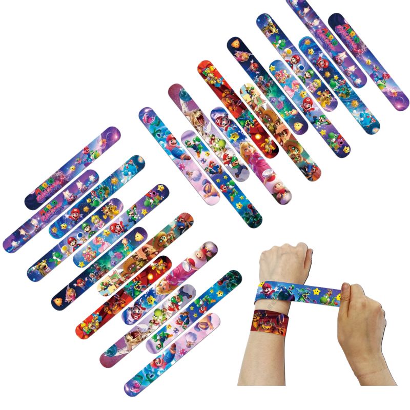 Super Mario PVC Slap Bracelets - Jewelry Making Party ulasan dan harga