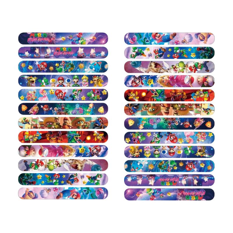 Super Mario PVC Slap Bracelets - Jewelry Making Party ulasan dan harga