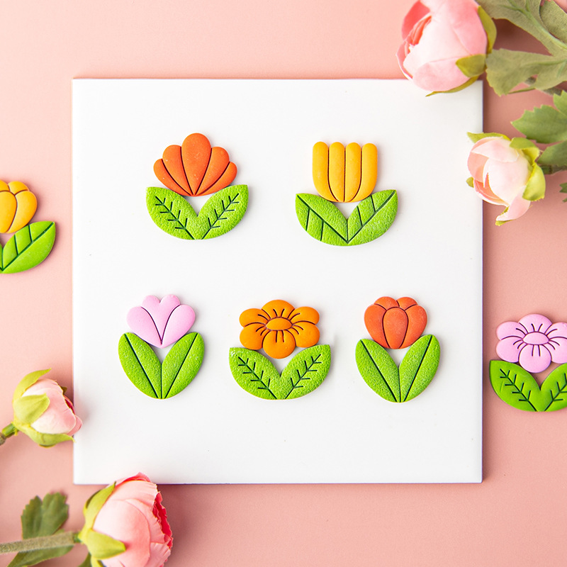 Tulip Flower Leaf Soft Pottery - Jewelry Making In Clay ulasan dan harga